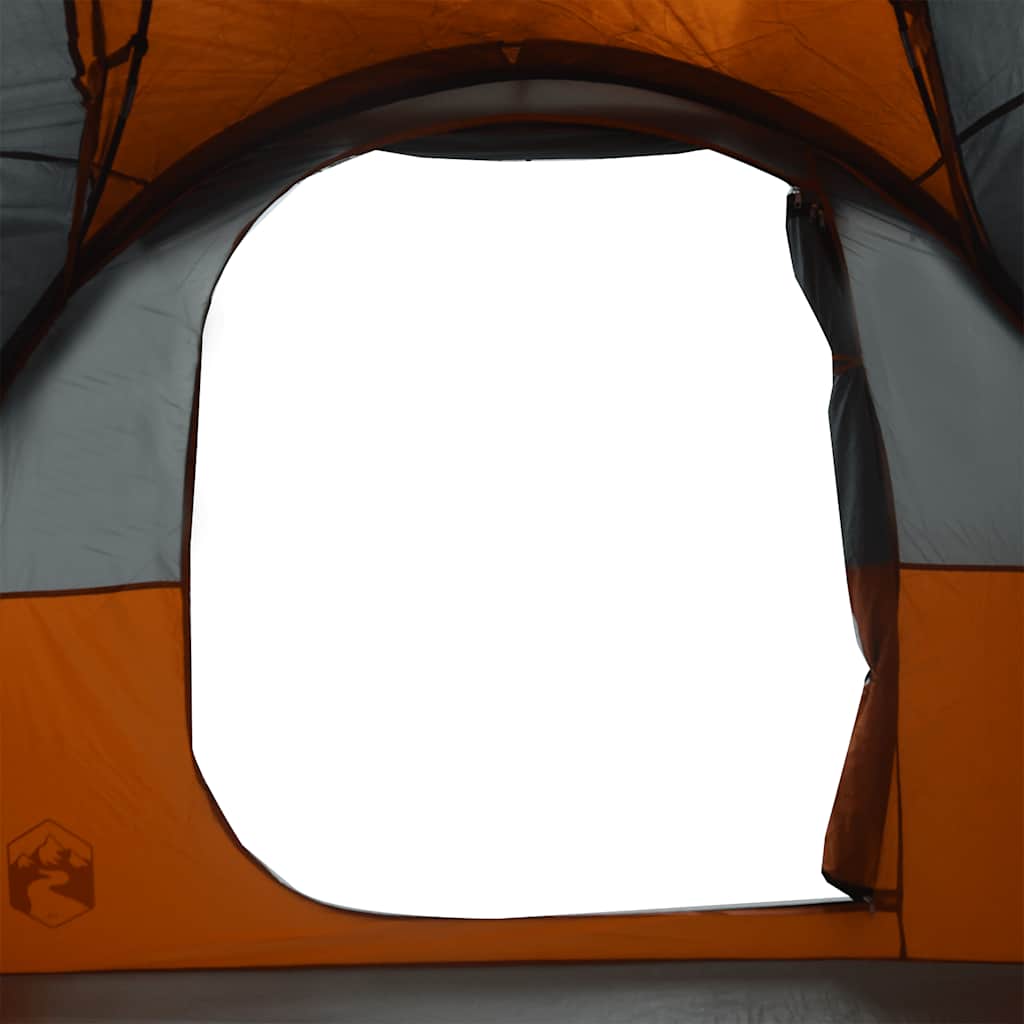 6-personers campingtelt vandtæt grå og orange