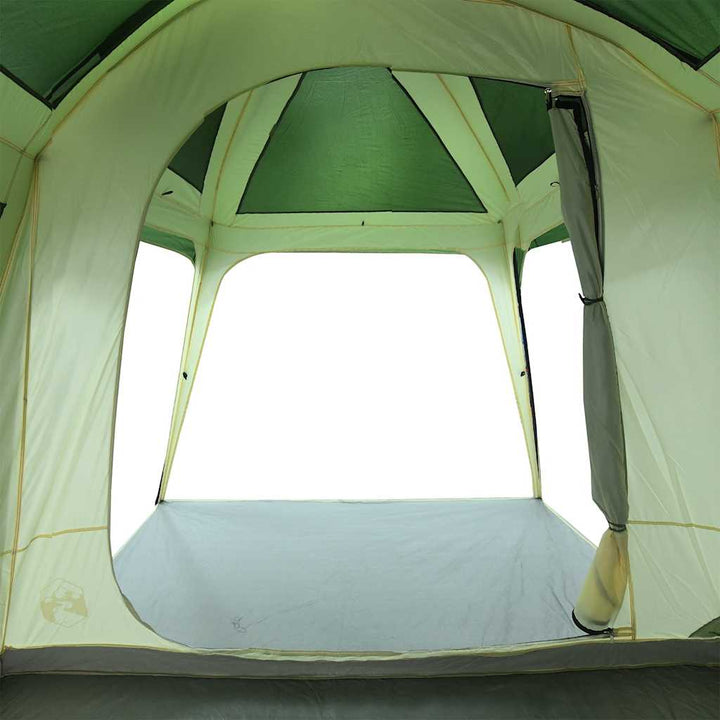 5-personers campingtelt med fortelt vandtæt kuppel grøn
