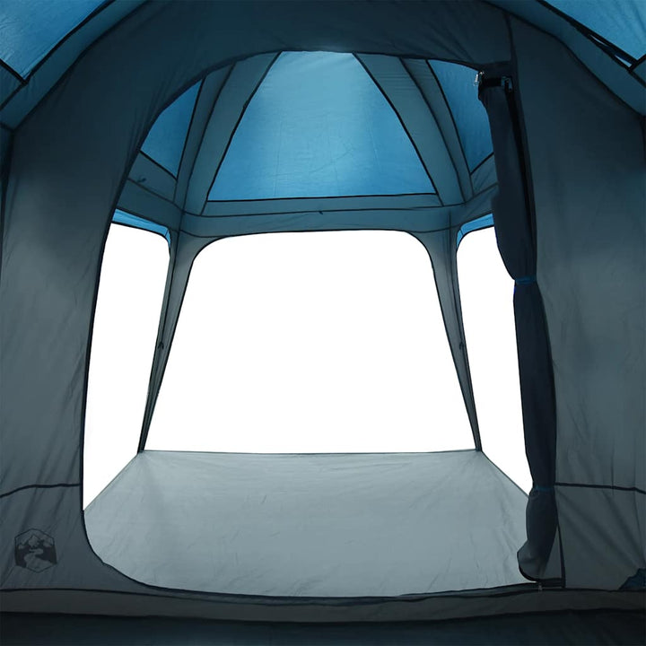 5-personers campingtelt med fortelt vandtæt kuppel blå