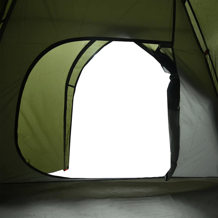 4-personers campingtelt vandtæt kuppel olivengrøn