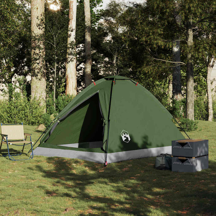 4-personers campingtelt vandtæt kuppel olivengrøn