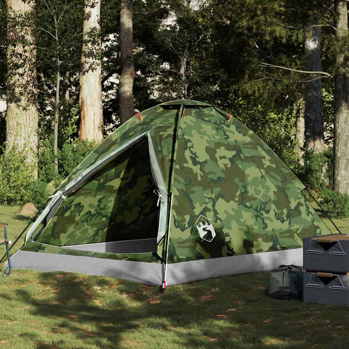 4-personers campingtelt vandtæt kuppel camouflage