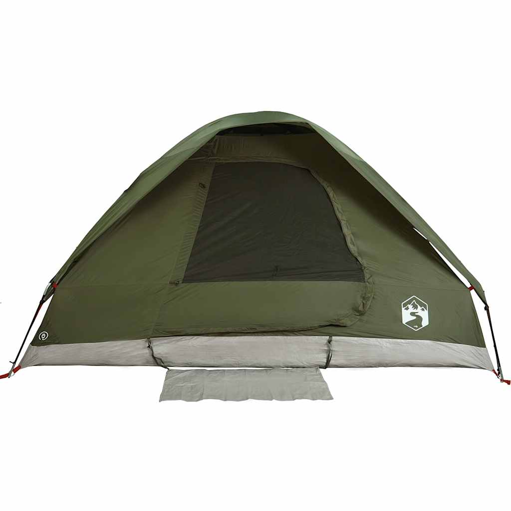 4-personers campingtelt vandtæt kuppel olivengrøn
