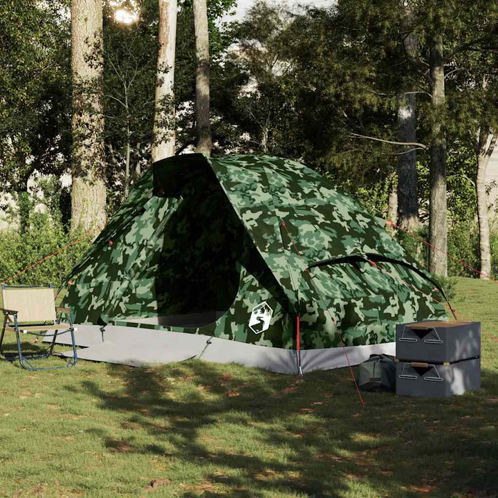 4-personers campingtelt vandtæt kuppel camouflage
