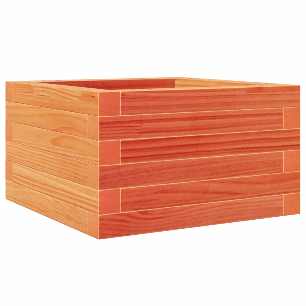 plantekasse 40x40x23 cm massivt fyrretræ gyldenbrun