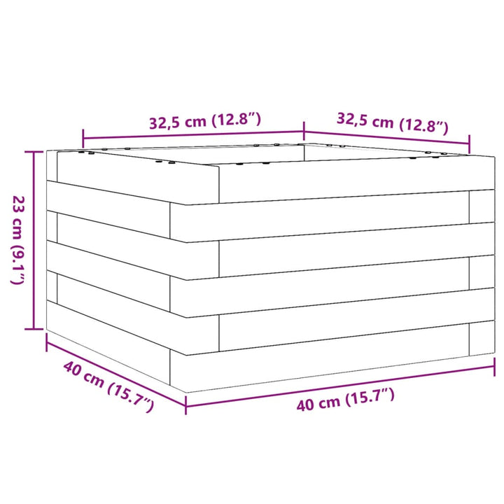 plantekasse 40x40x23 cm massivt douglasgran