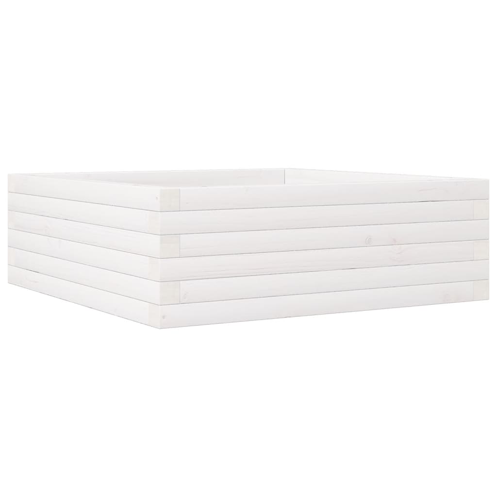 plantekasse 70x70x23 cm massivt fyrretræ hvid