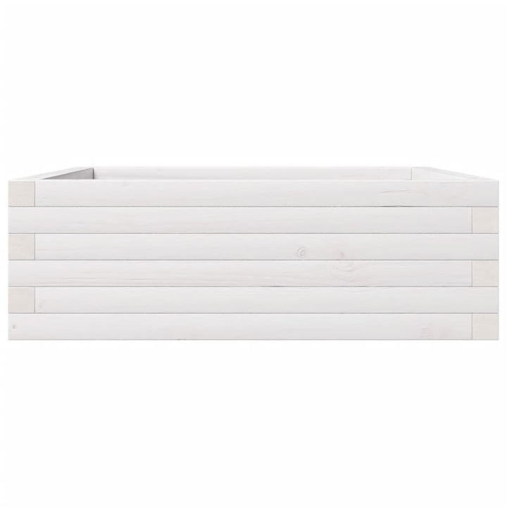 plantekasse 70x70x23 cm massivt fyrretræ hvid