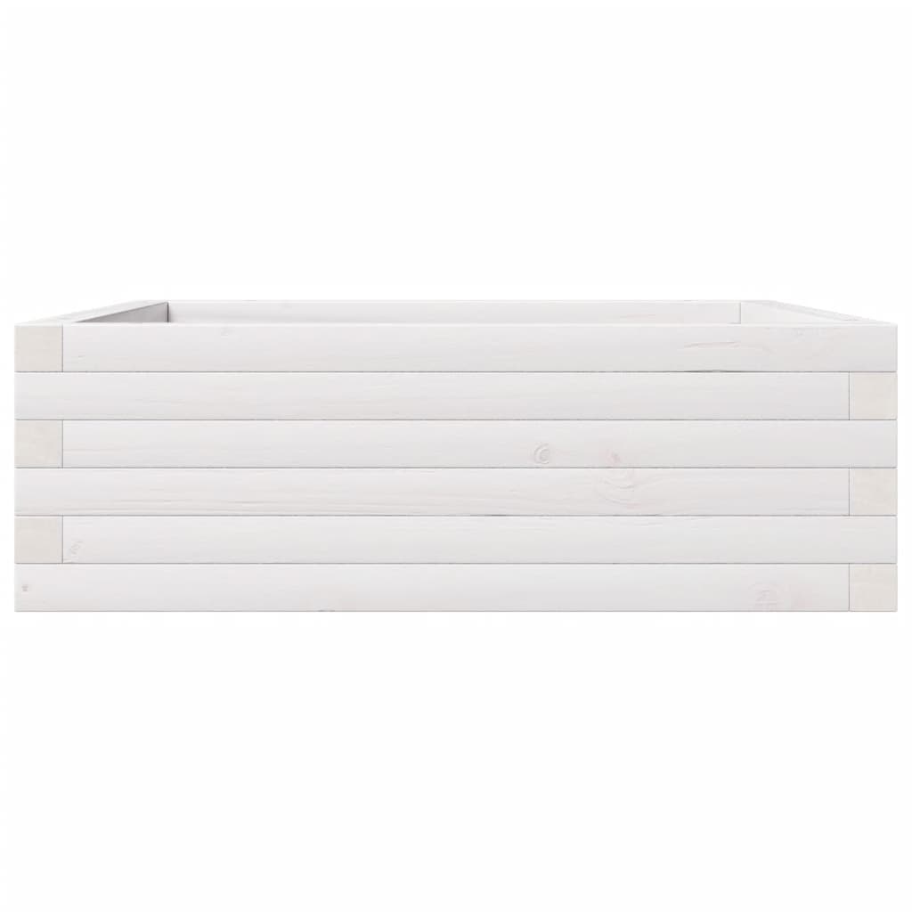 plantekasse 70x70x23 cm massivt fyrretræ hvid