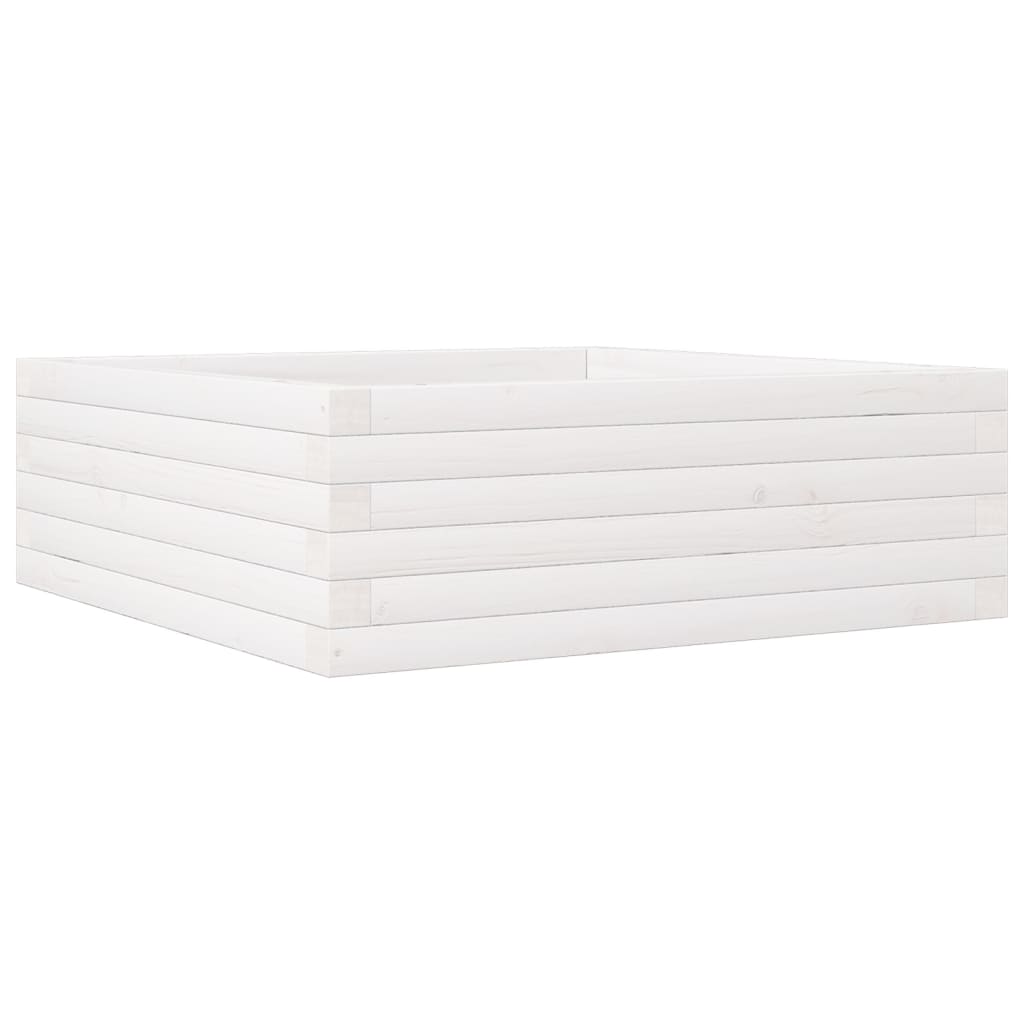 plantekasse 70x70x23 cm massivt fyrretræ hvid