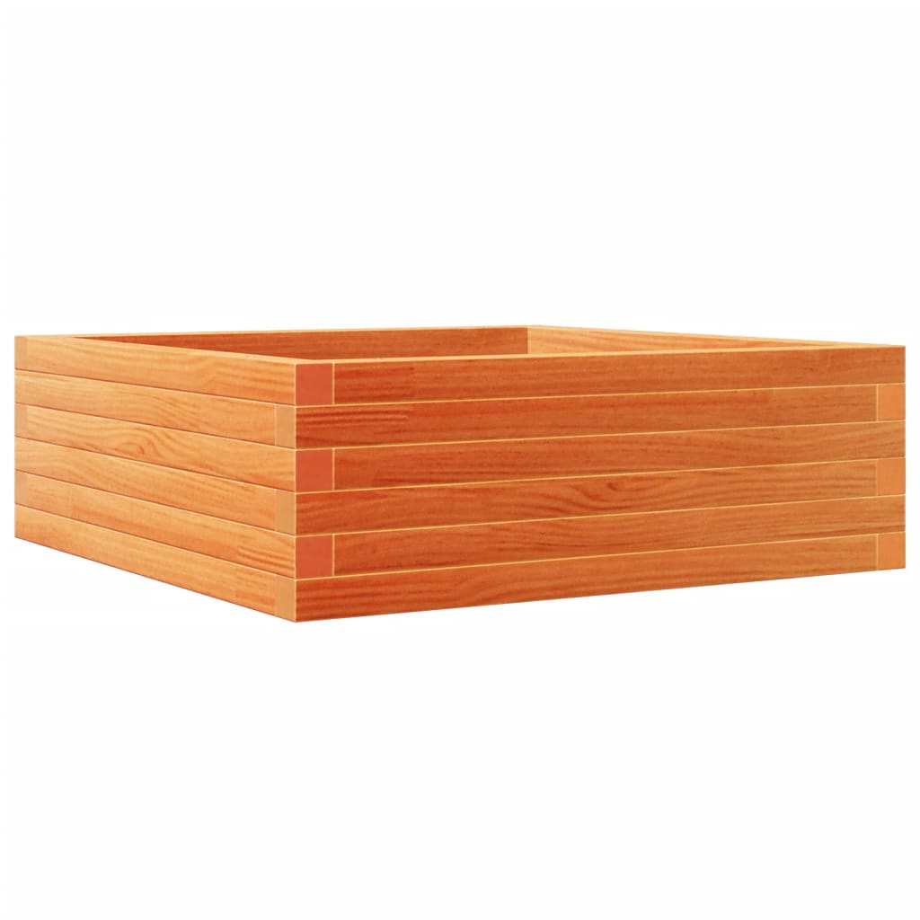plantekasse 70x70x23 cm massivt fyrretræ gyldenbrun