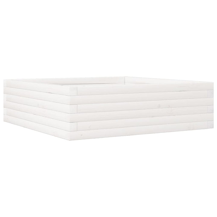 plantekasse 80x80x23 cm massivt fyrretræ hvid