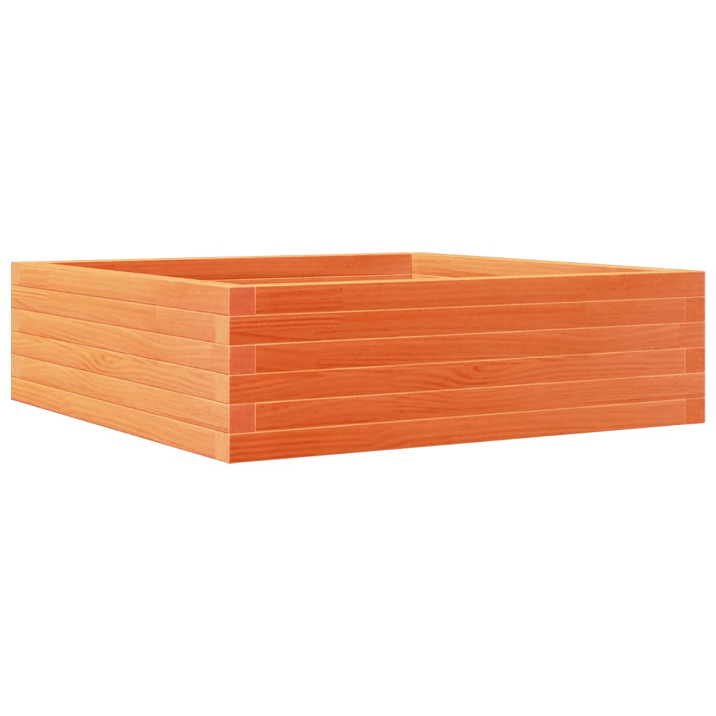 plantekasse 80x80x23 cm massivt fyrretræ gyldenbrun