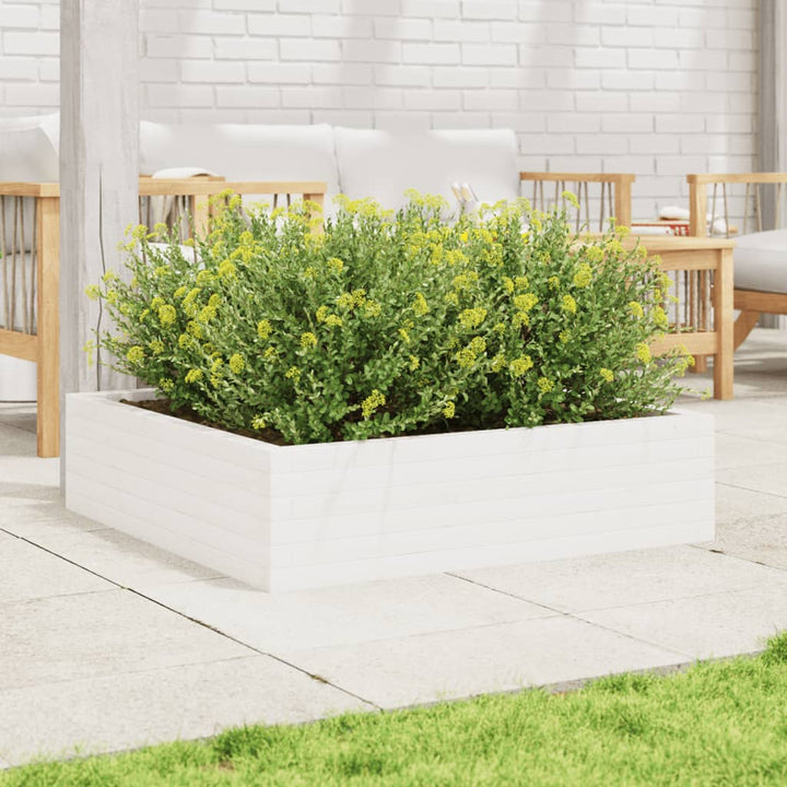 plantekasse 90x90x23 cm massivt fyrretræ hvid