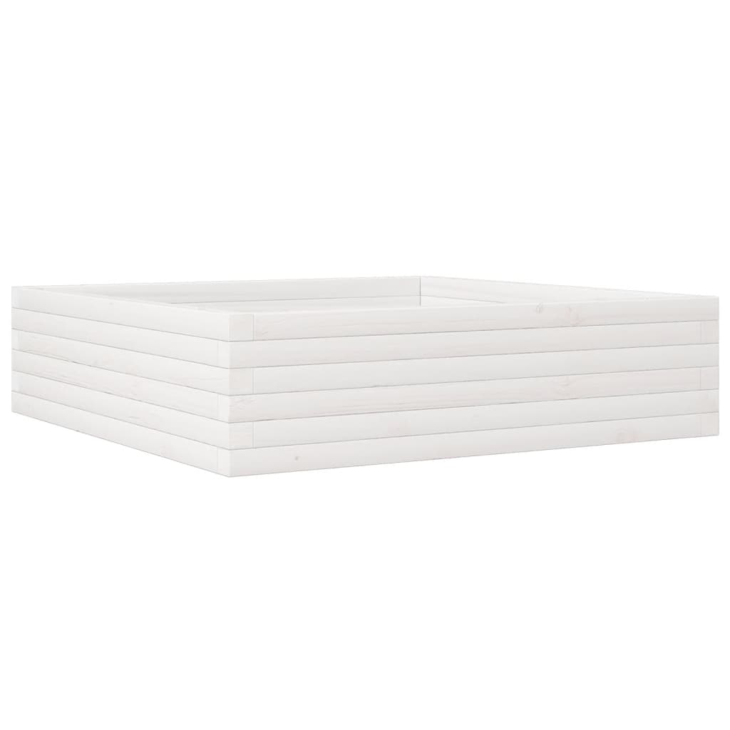 plantekasse 90x90x23 cm massivt fyrretræ hvid