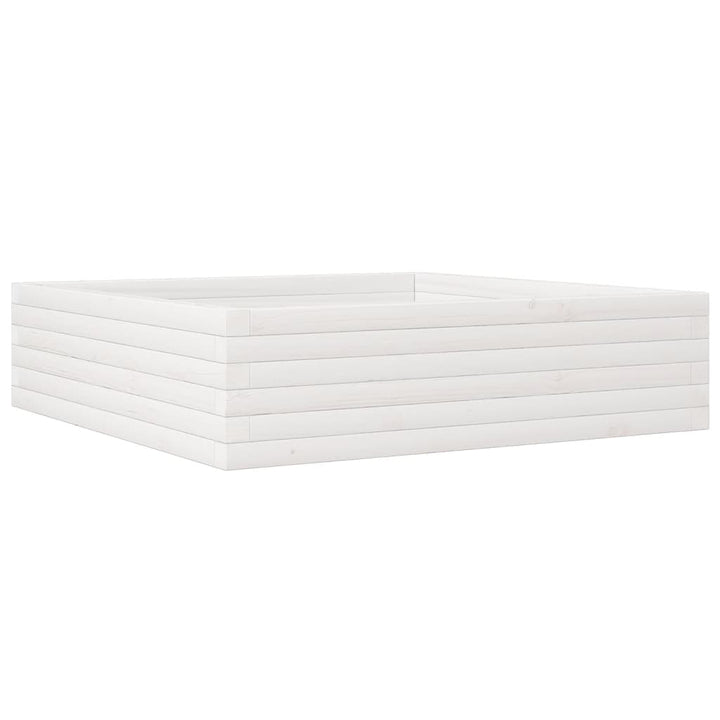 plantekasse 90x90x23 cm massivt fyrretræ hvid
