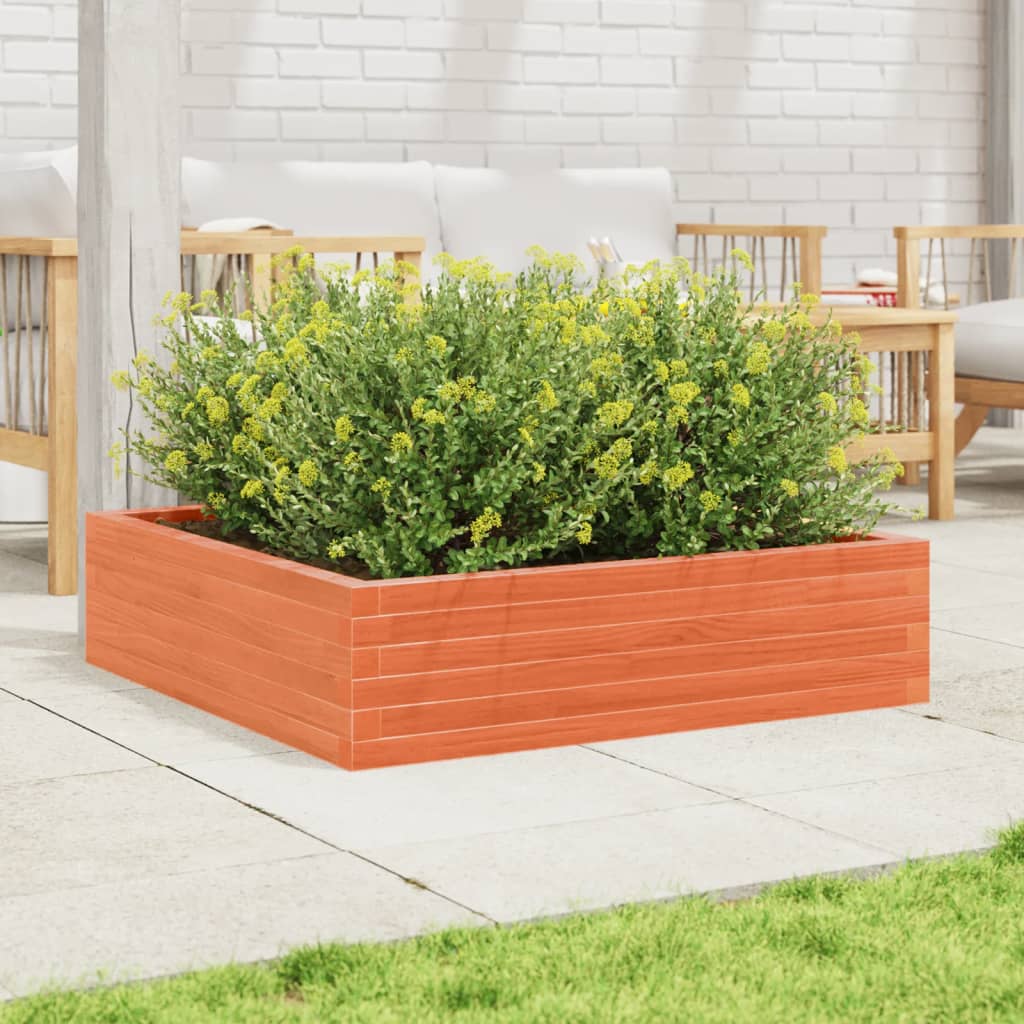 plantekasse 90x90x23 cm massivt fyrretræ gyldenbrun