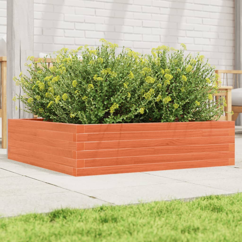 plantekasse 90x90x23 cm massivt fyrretræ gyldenbrun