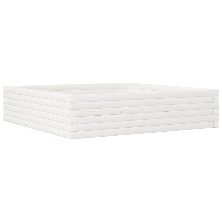 plantekasse 100x100x23 cm massivt fyrretræ hvid