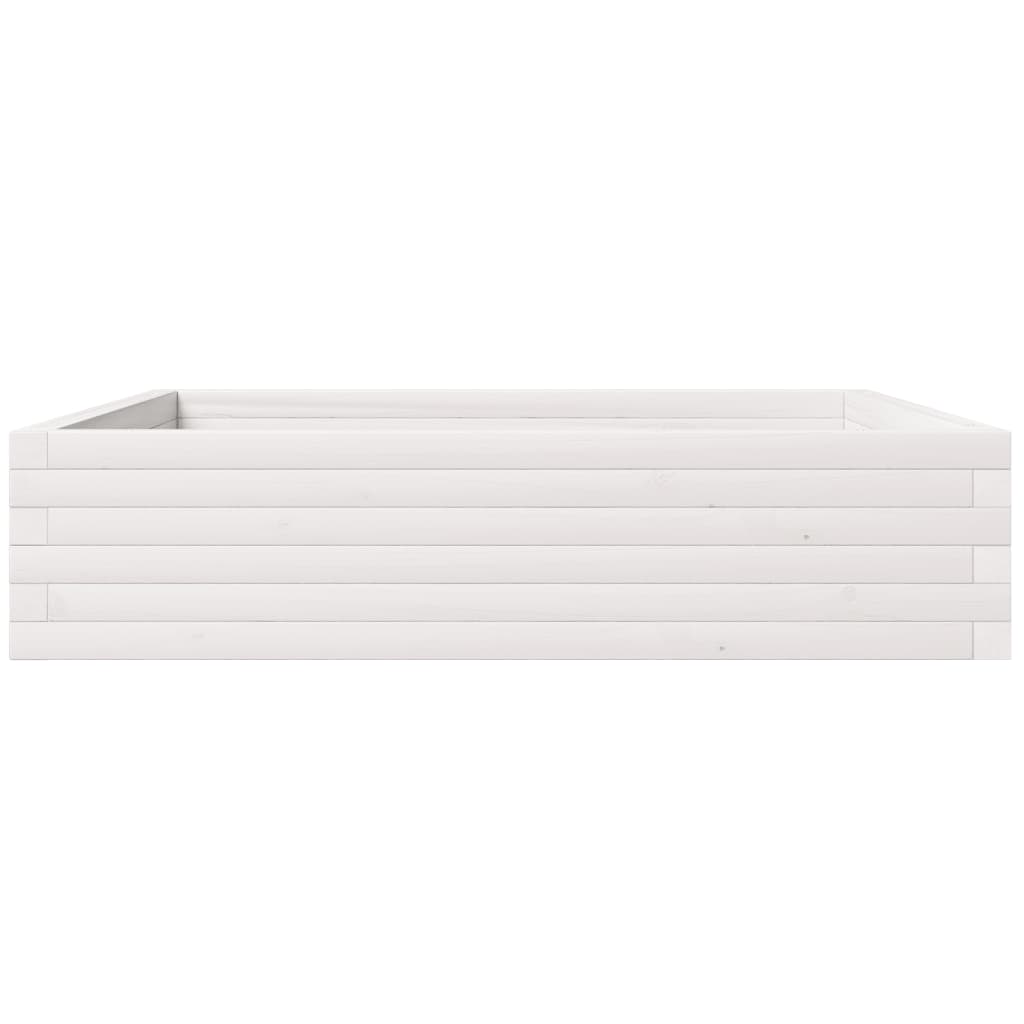 plantekasse 100x100x23 cm massivt fyrretræ hvid