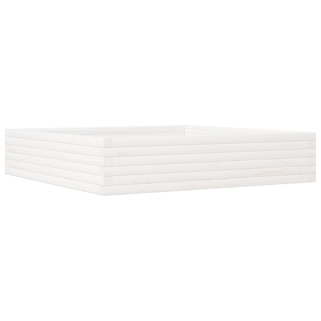 plantekasse 110x110x23 cm massivt fyrretræ hvid