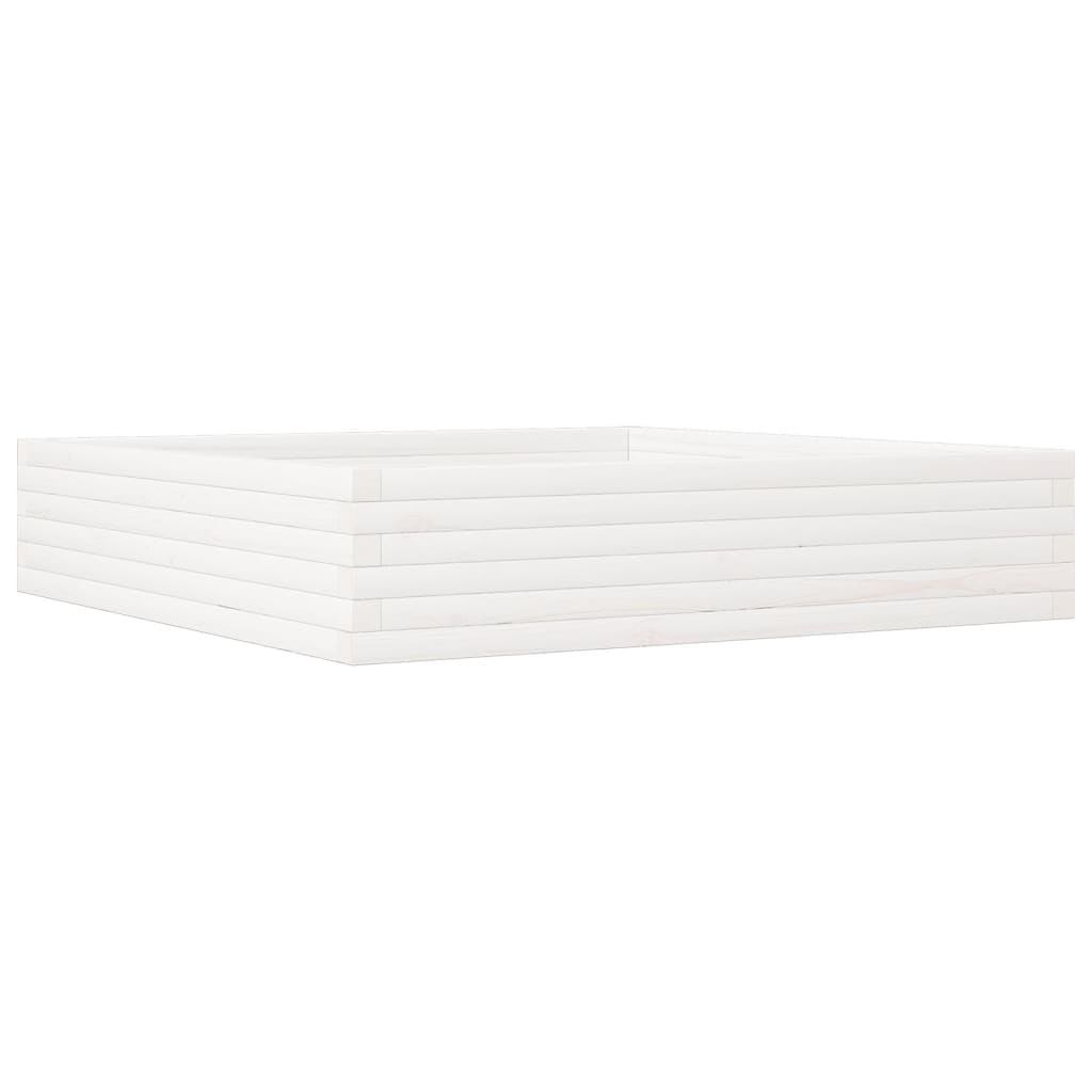 plantekasse 110x110x23 cm massivt fyrretræ hvid