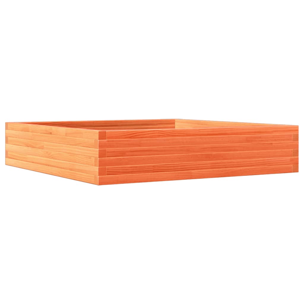 plantekasse 110x110x23 cm massivt fyrretræ gyldenbrun