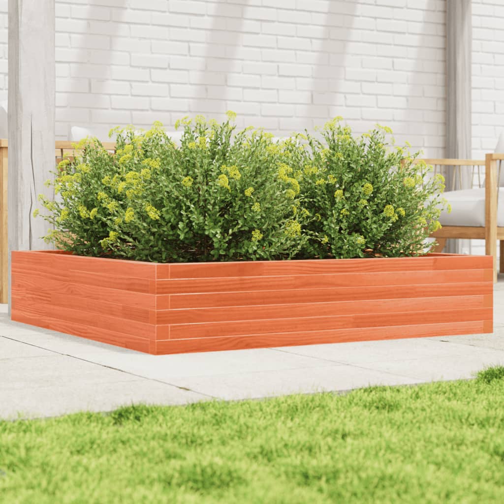 plantekasse 110x110x23 cm massivt fyrretræ gyldenbrun