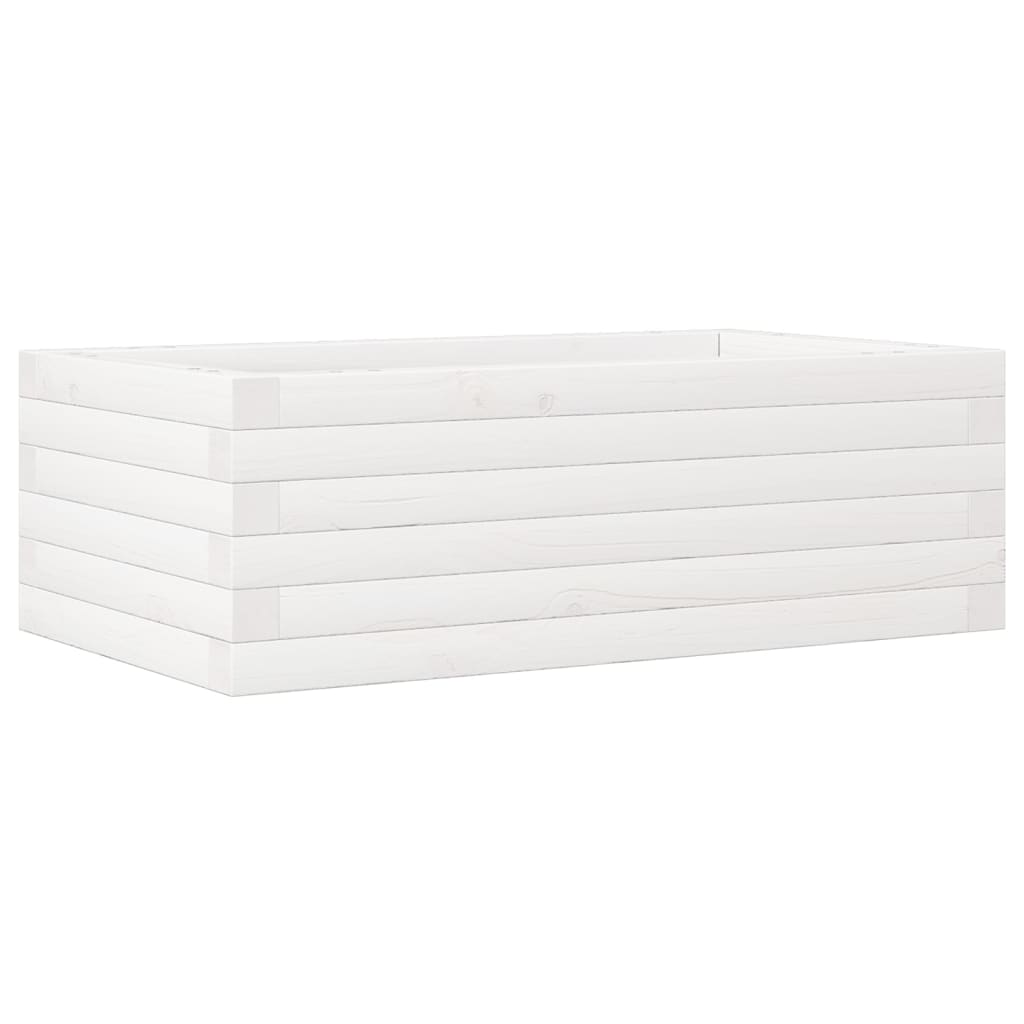 plantekasse 70x40x23 cm massivt fyrretræ hvid