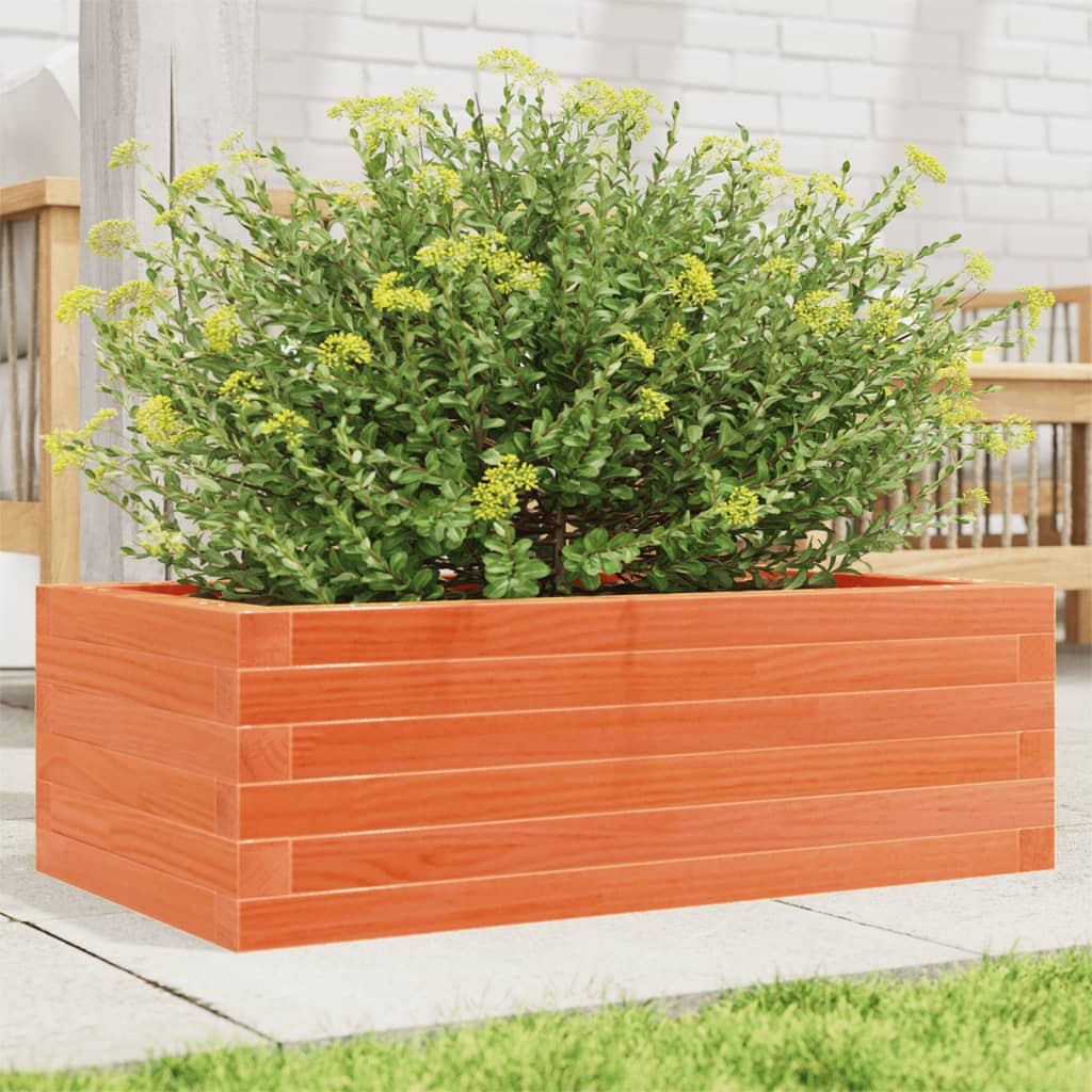 plantekasse 70x40x23 cm massivt fyrretræ gyldenbrun