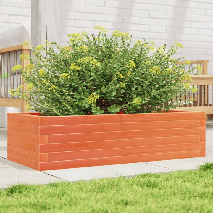 plantekasse 90x40x23 cm massivt fyrretræ gyldenbrun