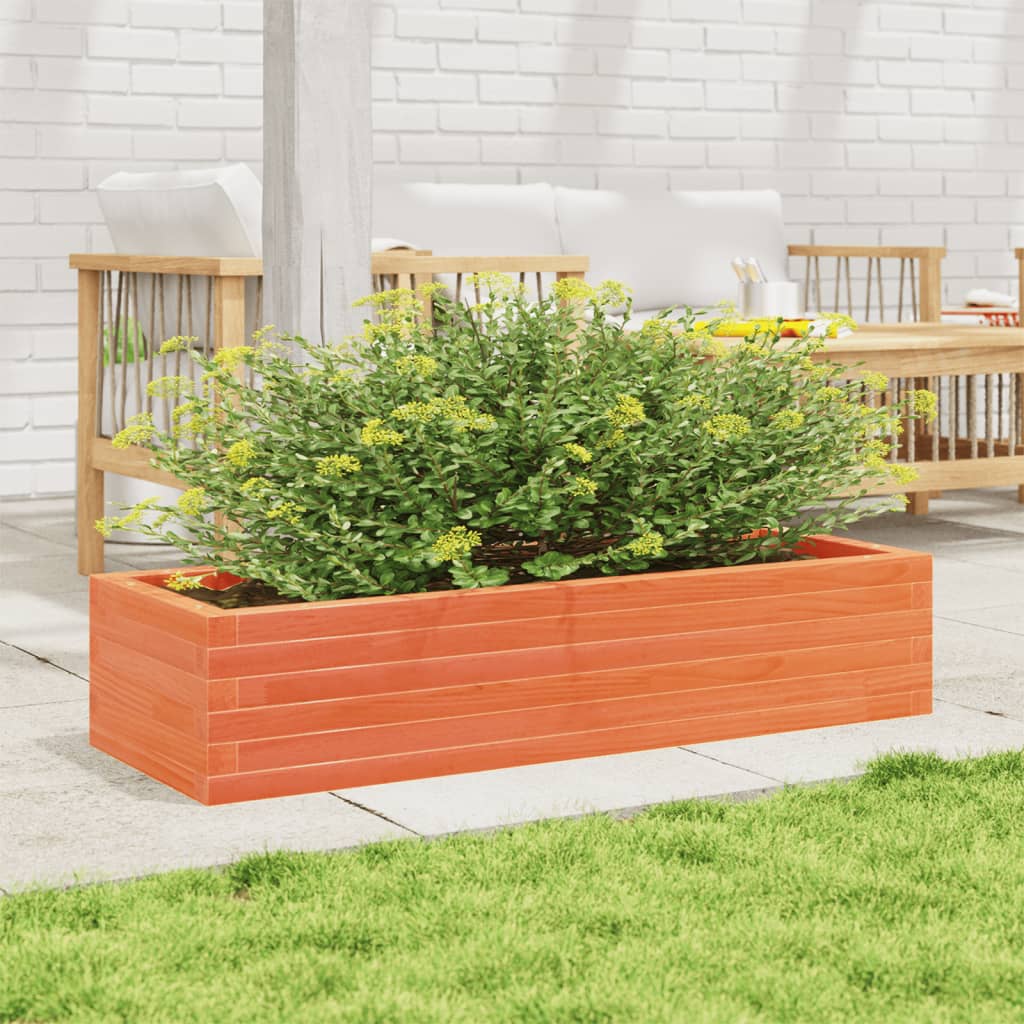 plantekasse 110x40x23 cm massivt fyrretræ gyldenbrun