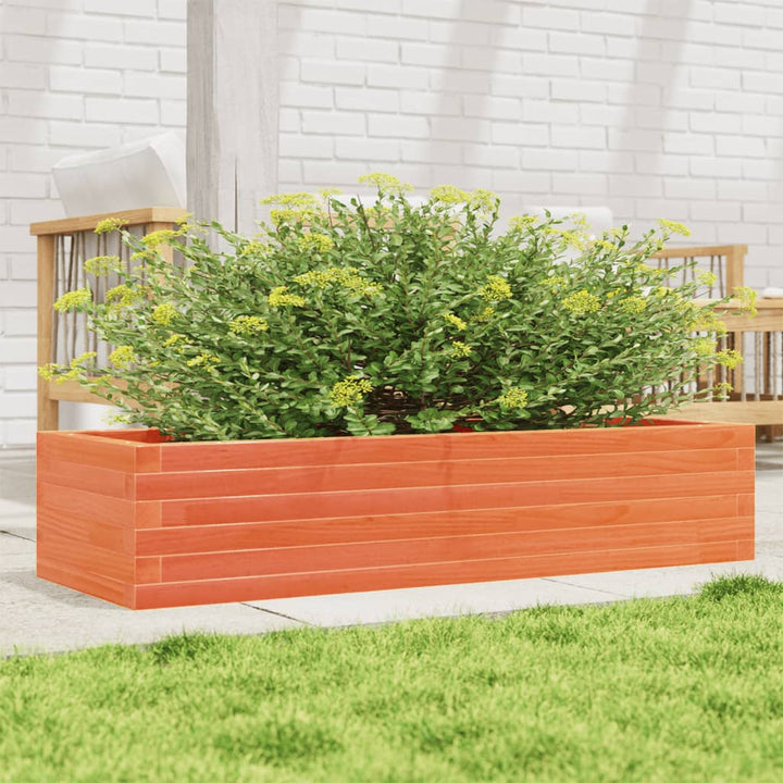 plantekasse 110x40x23 cm massivt fyrretræ gyldenbrun