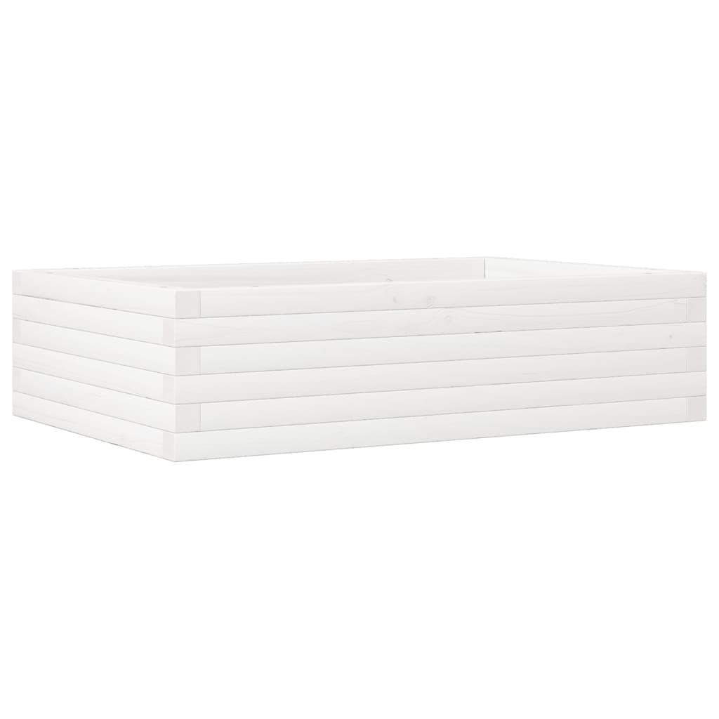 plantekasse 90x60x23 cm massivt fyrretræ hvid