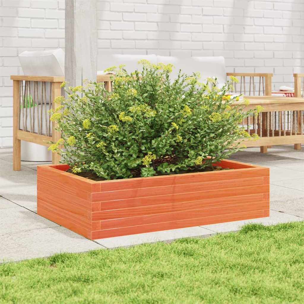 plantekasse 90x60x23 cm massivt fyrretræ gyldenbrun