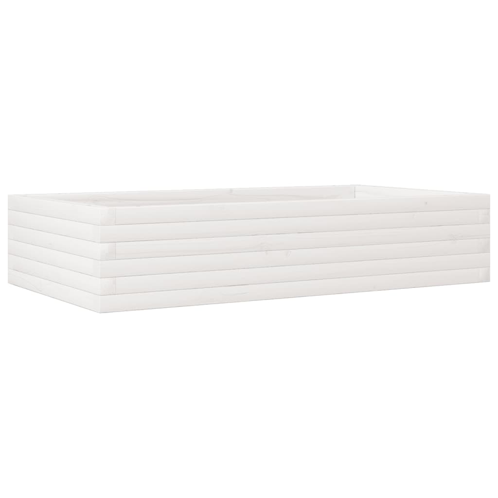 plantekasse 110x60x23 cm massivt fyrretræ hvid