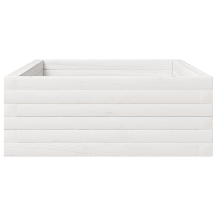 plantekasse 110x60x23 cm massivt fyrretræ hvid