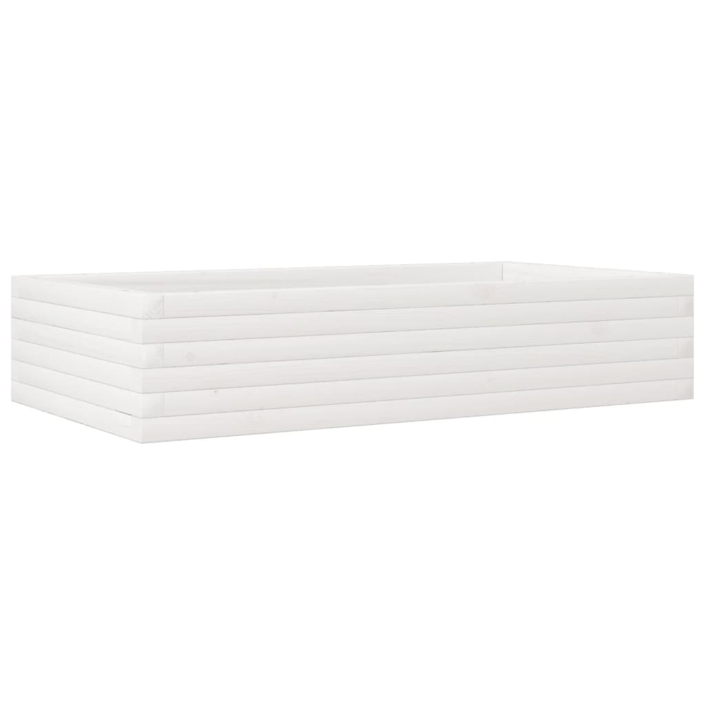plantekasse 110x60x23 cm massivt fyrretræ hvid