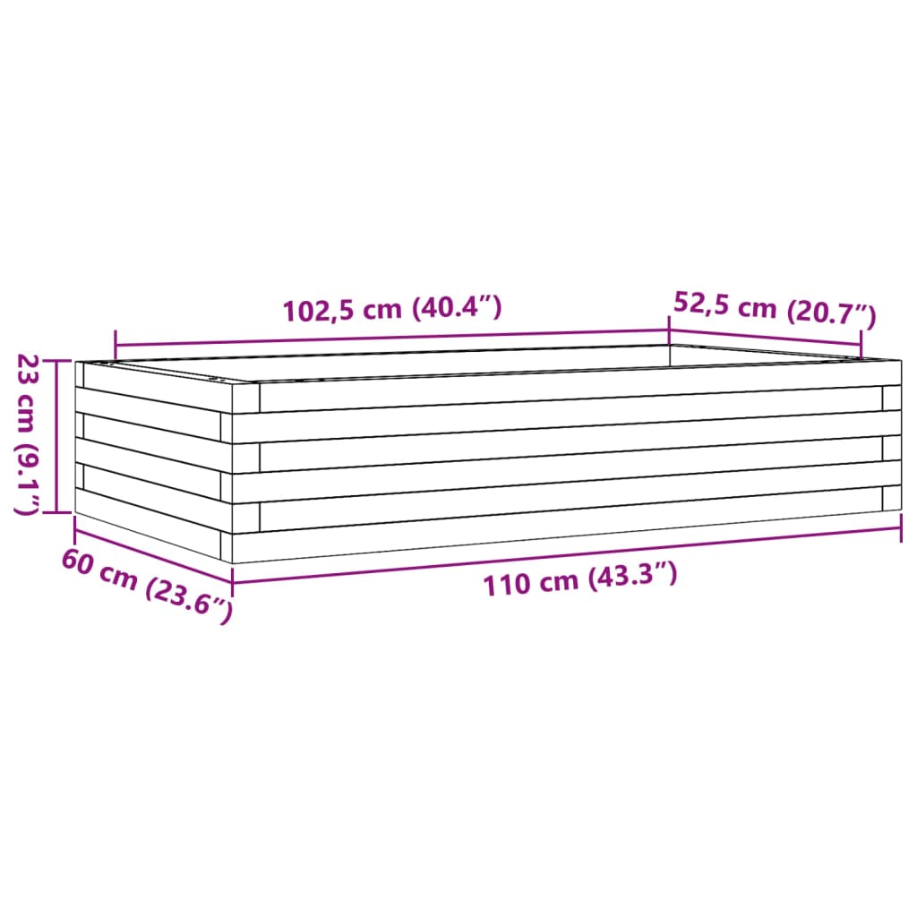 plantekasse 110x60x23 cm massivt douglasgran