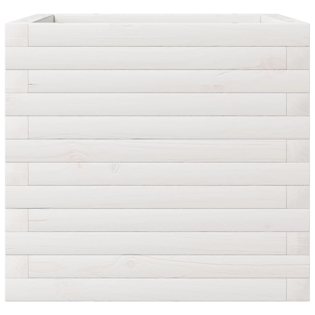 plantekasse 50x50x45,5 cm massivt fyrretræ hvid