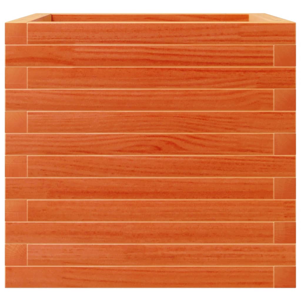 plantekasse 50x50x45,5 cm massivt fyrretræ gyldenbrun
