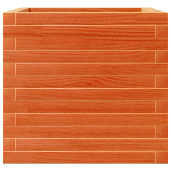 plantekasse 50x50x45,5 cm massivt fyrretræ gyldenbrun