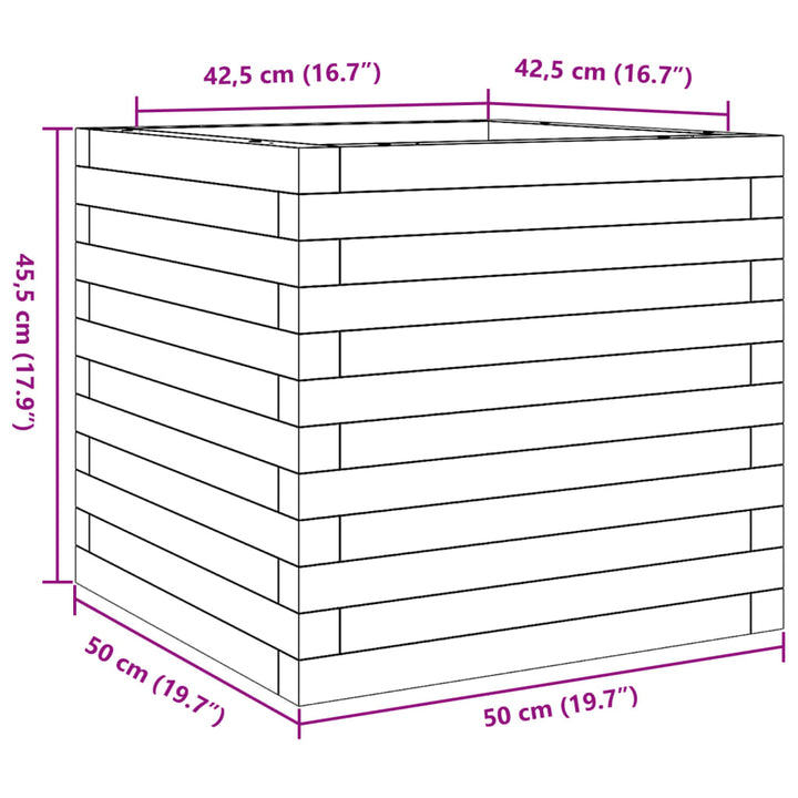 plantekasse 50x50x45,5 cm imprægneret fyrretræ