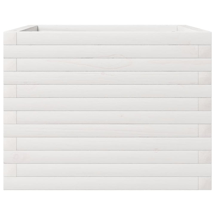 plantekasse 60x60x45,5 cm massivt fyrretræ hvid