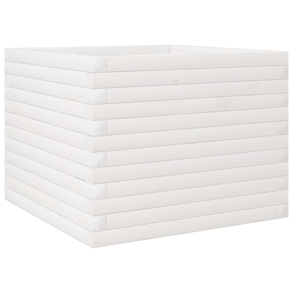 plantekasse 60x60x45,5 cm massivt fyrretræ hvid