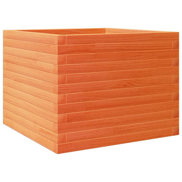 plantekasse 60x60x45,5 cm massivt fyrretræ gyldenbrun