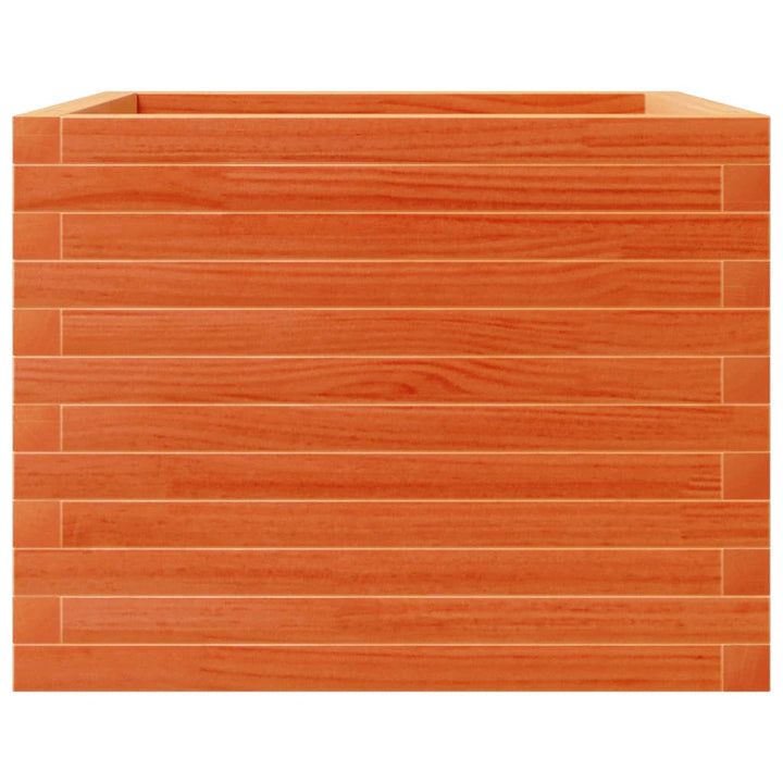 plantekasse 60x60x45,5 cm massivt fyrretræ gyldenbrun