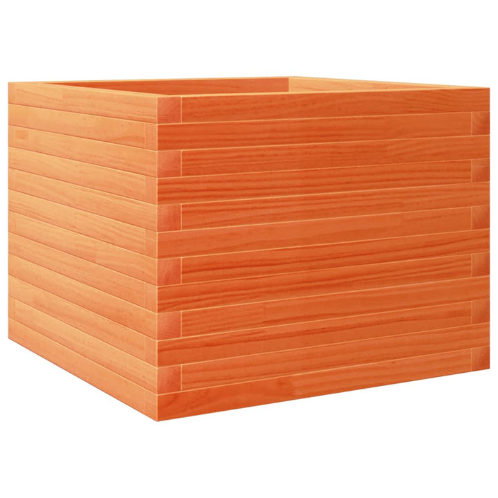 plantekasse 60x60x45,5 cm massivt fyrretræ gyldenbrun