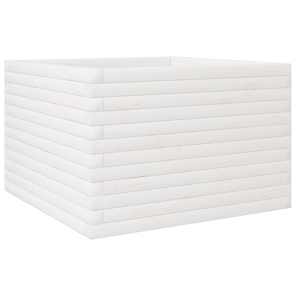 plantekasse 70x70x45,5 cm massivt fyrretræ hvid