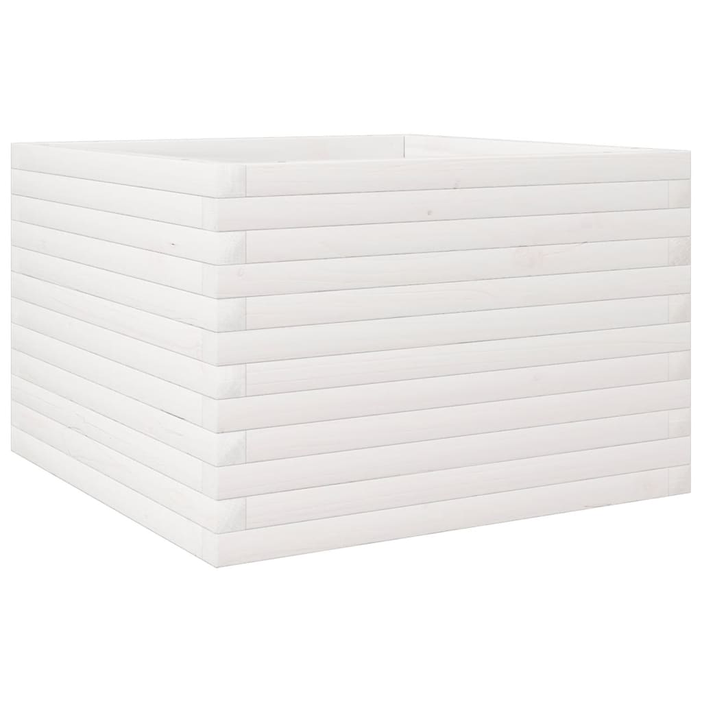 plantekasse 70x70x45,5 cm massivt fyrretræ hvid